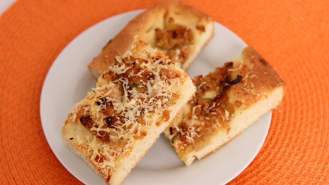 Caramelized Onion Focaccia Recipe Laura Vitale Laura in the Kitchen